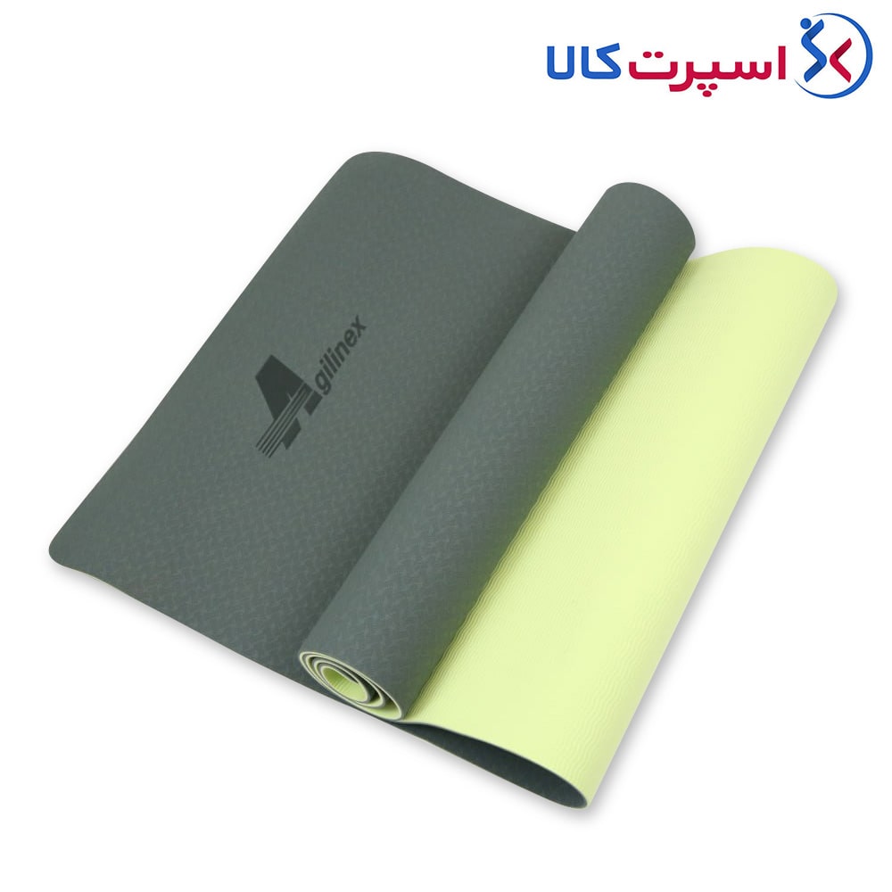 مت یوگا ترند مشکی-سبز 6 میلی‌متری Agilinex