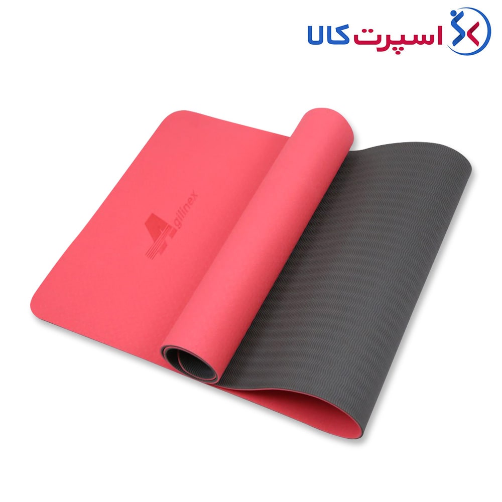 مت یوگا ترند مشکی-قرمز 6 میلی‌متری Agilinex